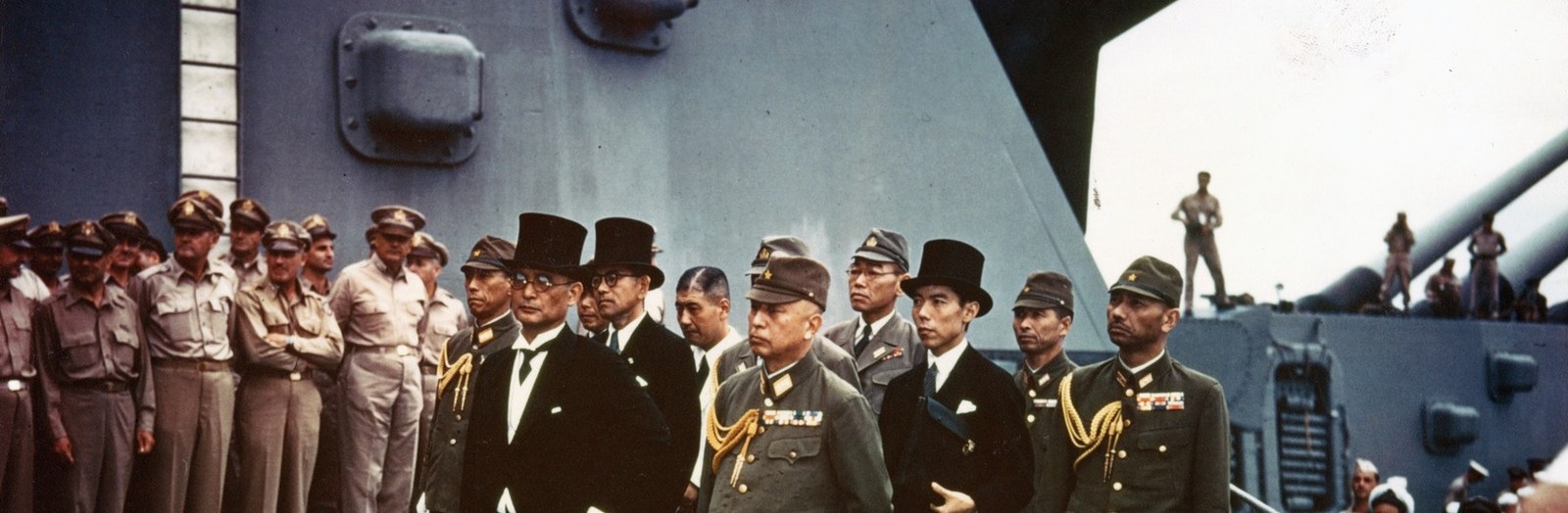 Surrender ceremony aboard USS Missouri, September 2, 1945